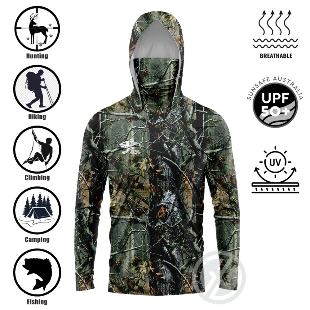 Summer Clothes - UPF50+ Hooded Fishing Shirt Built‑in Face