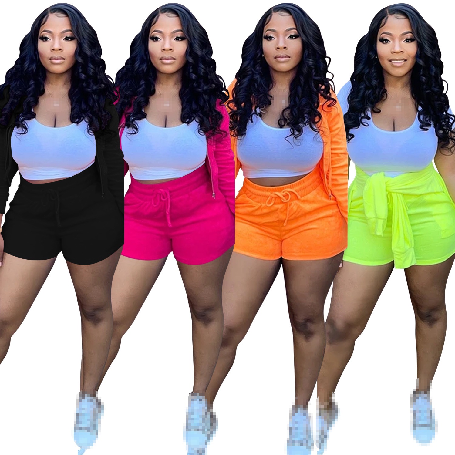 Summer Clothing Model - shorts sets 3 piece set women