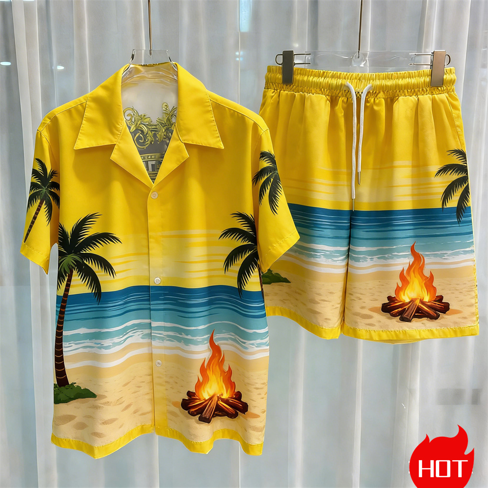 Summer Men's Shirt Sets 3D Coc - огляд і ціна Summer Clothing Beach