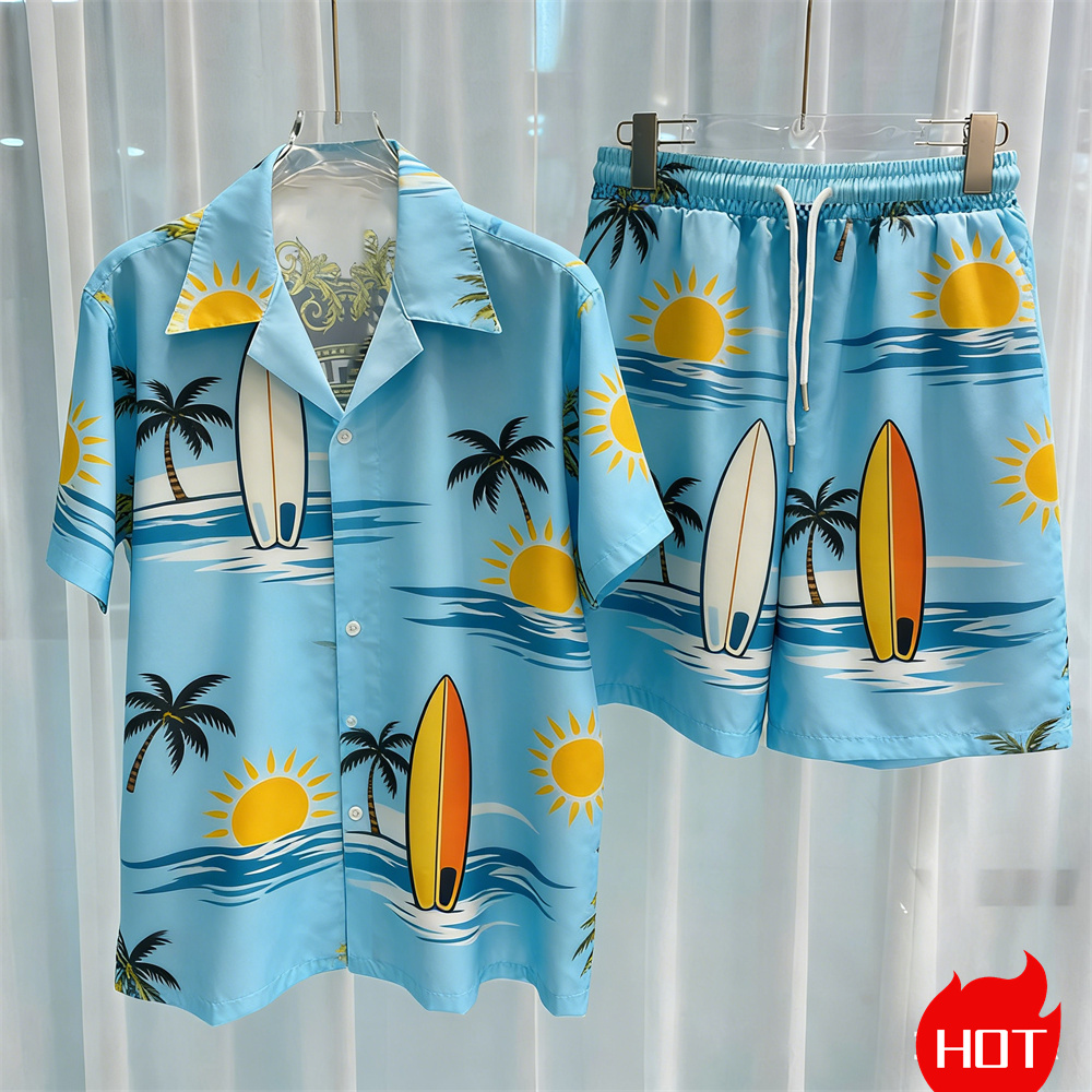 Summer Men's Shirt Sets 3D Coc - огляд і ціна Summer Clothing Beach