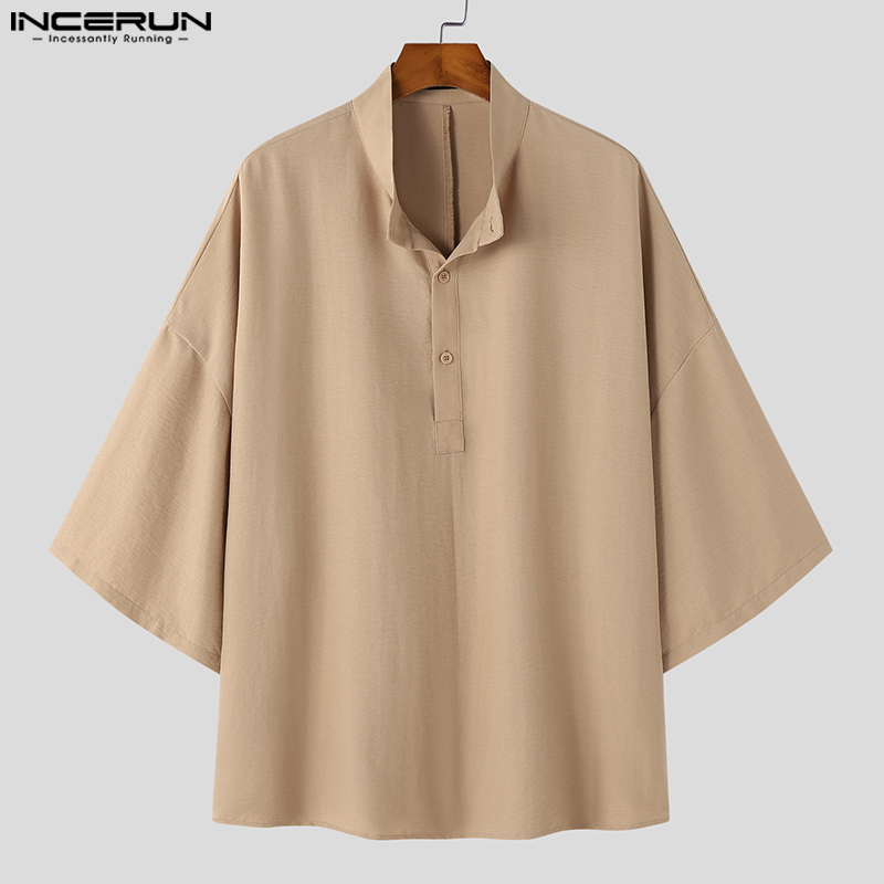 INCERUN Men Shirt Solid Color  - огляд і ціна Summer Clothing Colors 2026