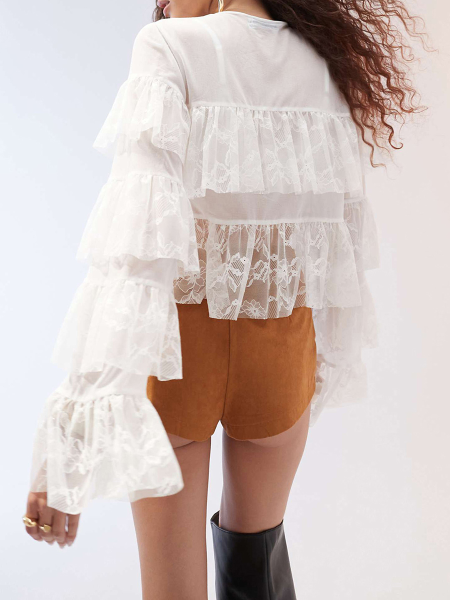 Women Vintage Retro Shirt Lace - огляд і ціна Tie Front Shirt