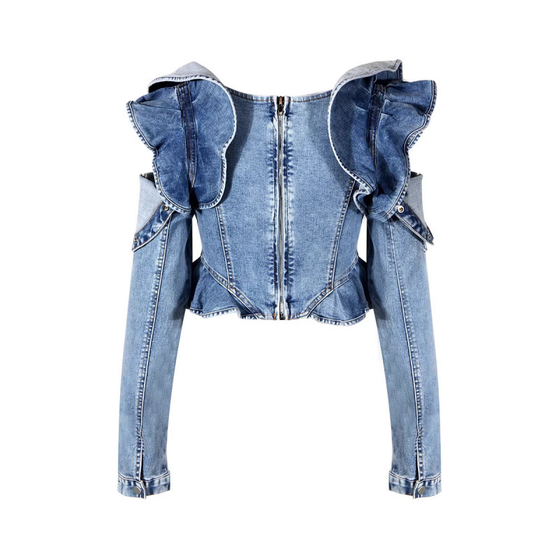 Fashion Ruffled Long Sleeve De - огляд і ціна Crop Blouse Linen