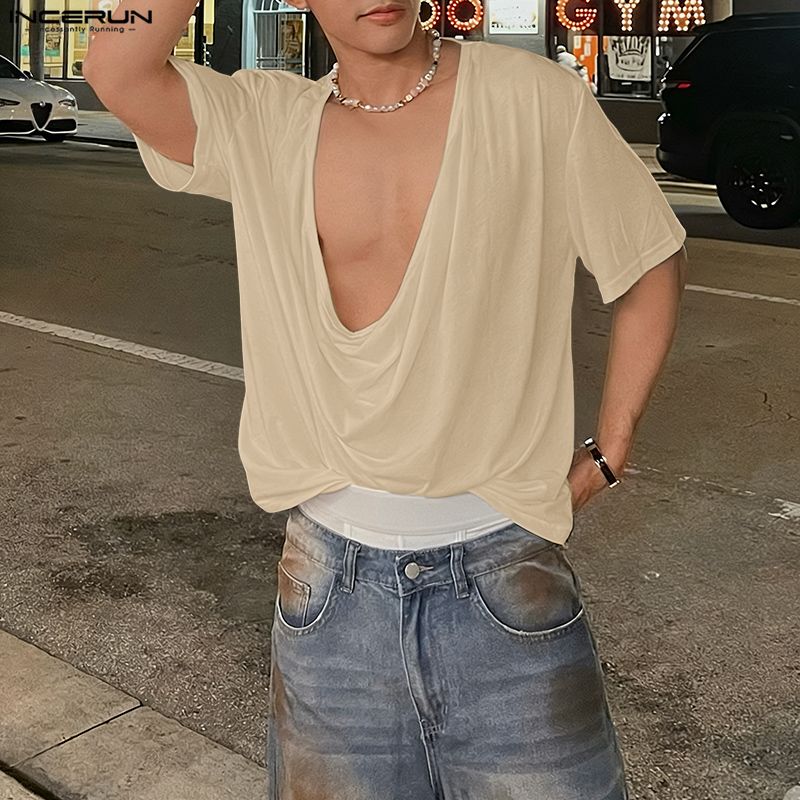 INCERUN Men T Shirt Solid Colo - огляд і ціна Summer Clothing Colors 2026