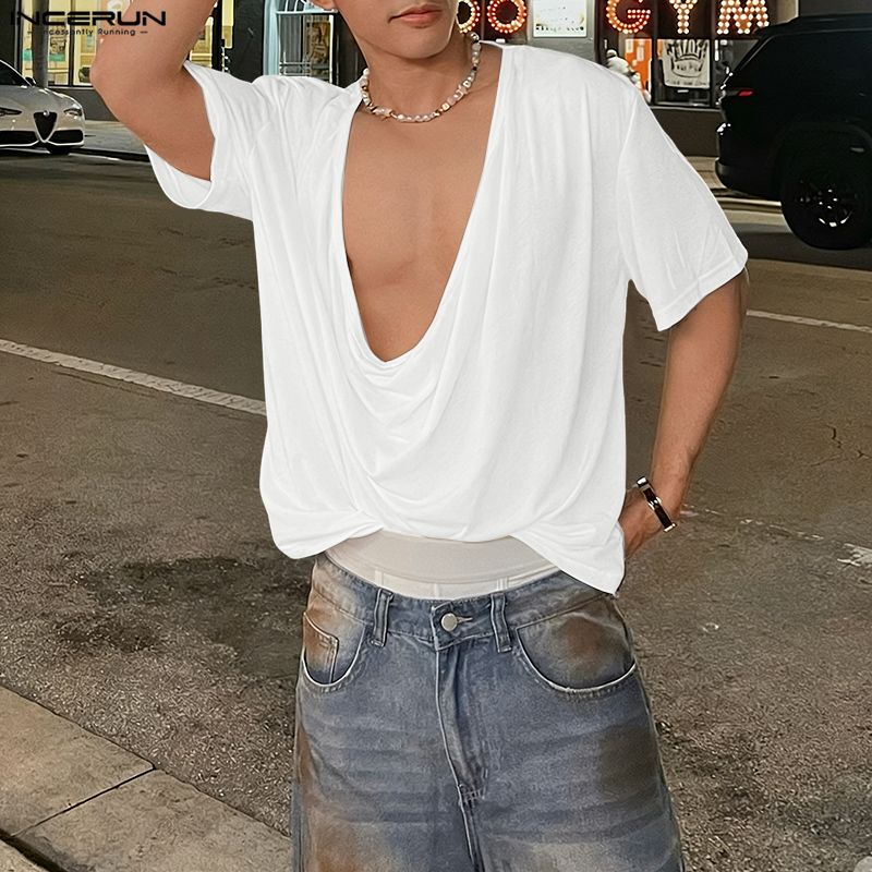 INCERUN Men T Shirt Solid Colo - огляд і ціна Summer Clothing Colors 2026