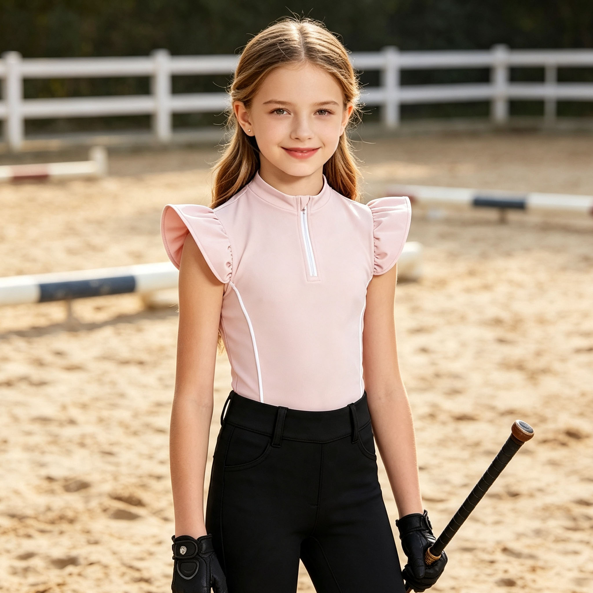 Kids Girls Horse Riding Shirt  - огляд і ціна Summer Equestrian Clothing