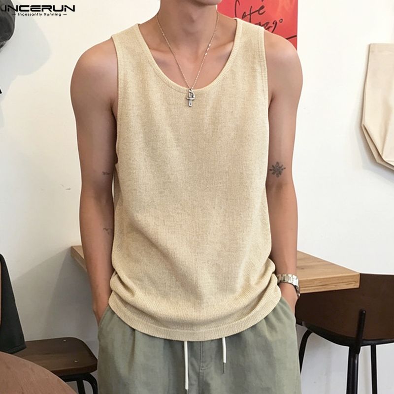 INCERUN Men's Tank Tops Solid  - огляд і ціна Summer Clothing Colors 2026