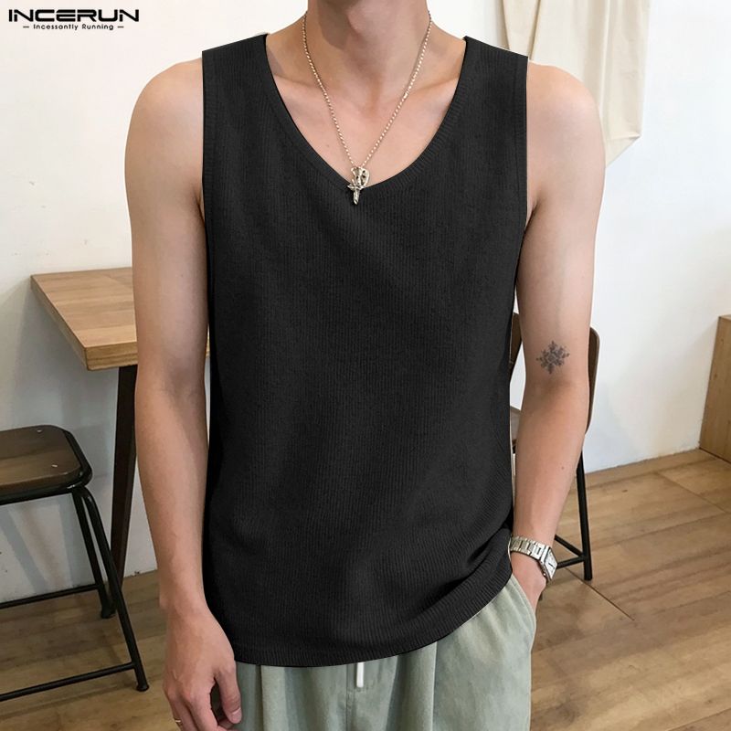 INCERUN Men's Tank Tops Solid  - огляд і ціна Summer Clothing Colors 2026