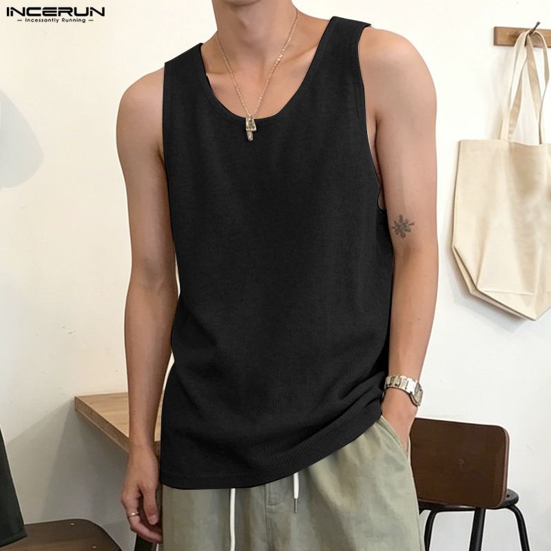 INCERUN Men's Tank Tops Solid  - огляд і ціна Summer Clothing Colors 2026