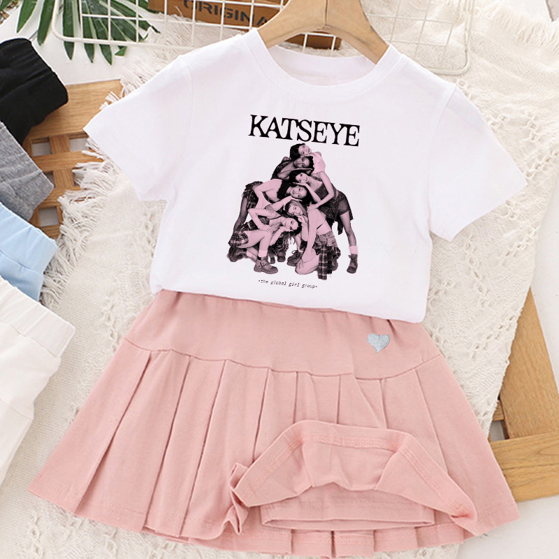 Kpop K-KATSEYE T-shirt+short S - огляд і ціна Summer Clothing Gifts