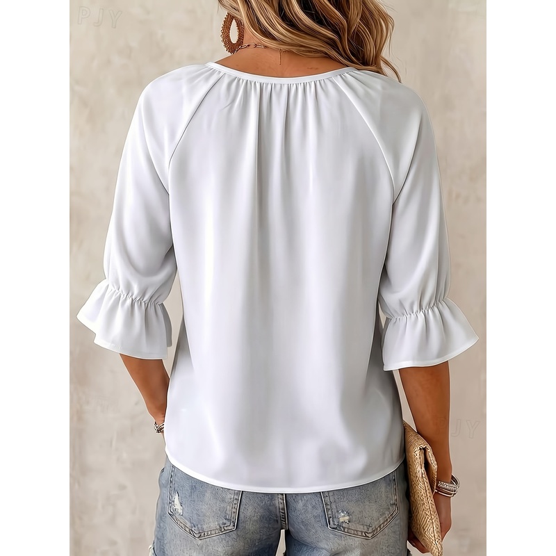 Plus Size Women's Summer Dress - огляд і ціна Tie Front Shirt