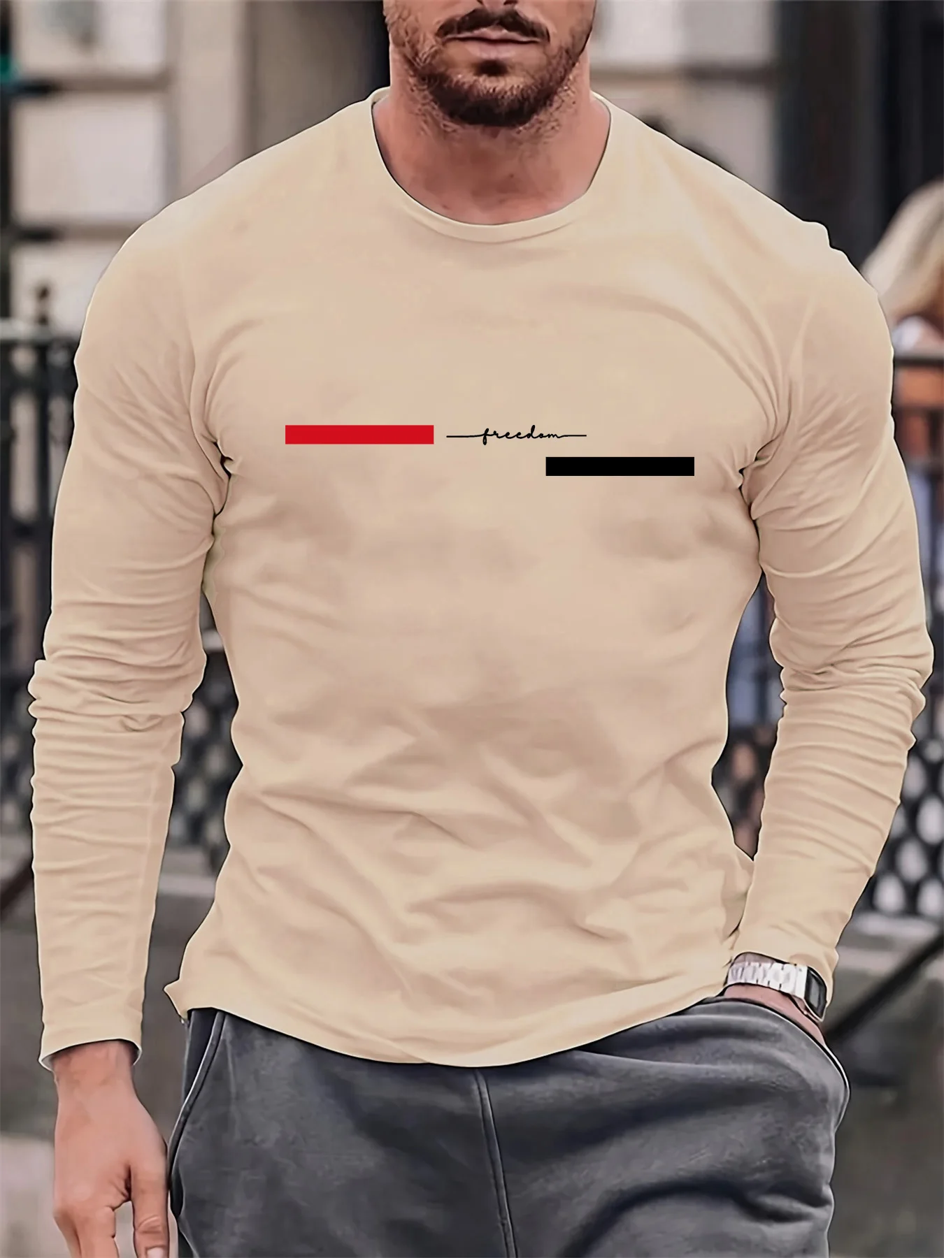 Red black Line men's long slee - огляд і ціна Summer Clothes