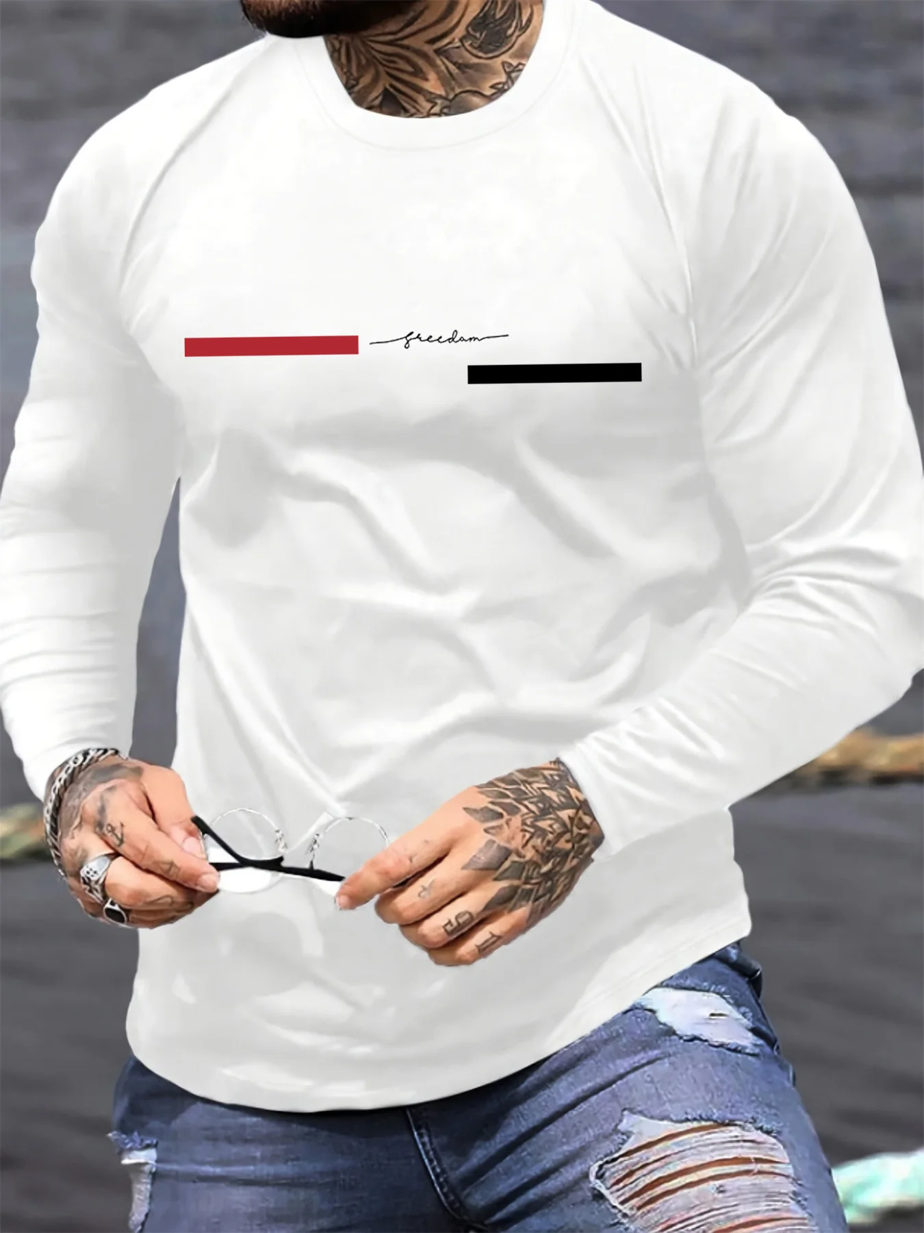 Red black Line men's long slee - огляд і ціна Summer Clothes