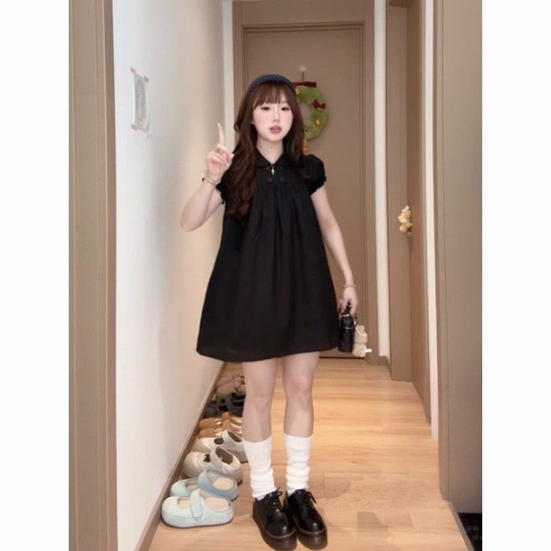 Doll Collar A-word Dress Looks - огляд і ціна Summer Clothing New Look