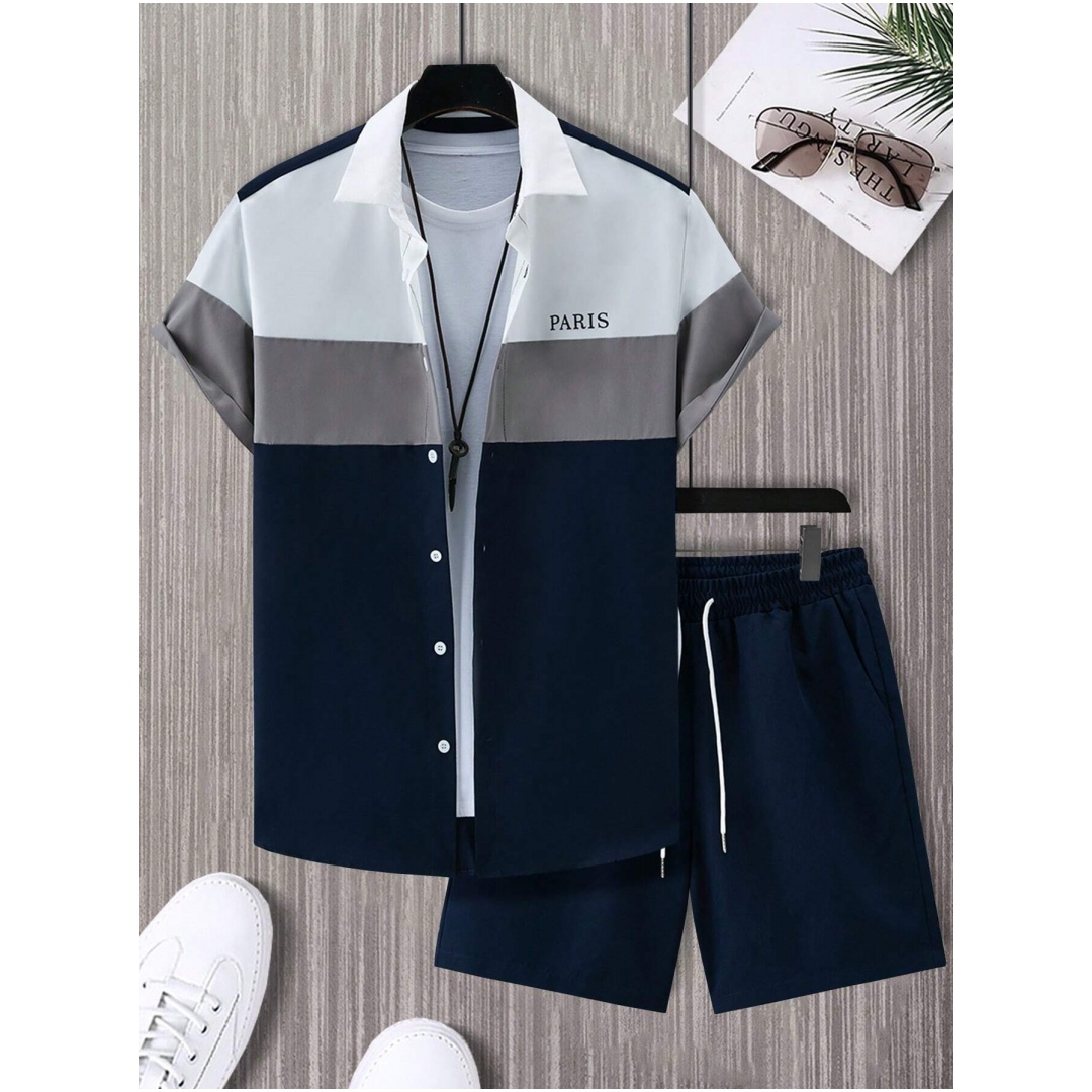 Men's Fashion Suit Blue And Wh - огляд і ціна Summer Clothing Beach