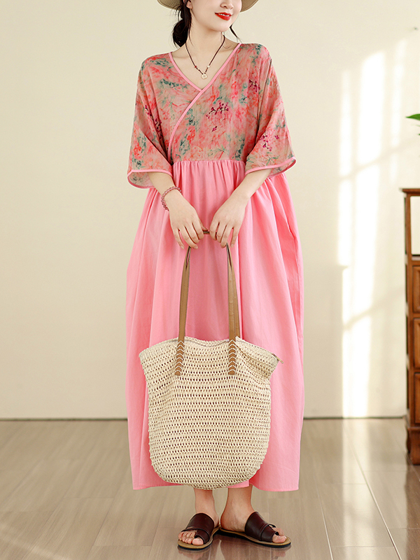 Retro Style Cotton Linen V-Nec - огляд і ціна Summer Clothing New Look